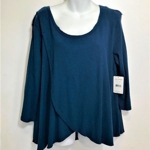 NWT Free People 3/4 Sleeve Cross Front Top